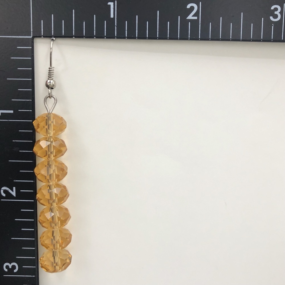 🍀 Topaz Brown Glass Bead Dangle Earrings Earrings Earrings Earrings Earrings - Picture 2 of 2